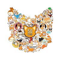 Corgi Stickers for Water Bottles, Waterproof Trendy Cute Aesthetic Vinyl Graffiti Stickers - Laptop and Water Bottle Decals Sticker Pack for Girls Teens Women (50 Pcs)