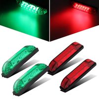 Partsam 4X Boat Navigation LED Lighting RED & Green Waterproof Marine Utility Strip Bar