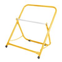 AdirPro Rugged Single Axle Cable Caddy - Industrial Grade Steel Wire Dispenser - Easy Use Cable Holder & Distribution for Workplace Efficiency (Yellow)