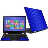 MightySkins Skin Compatible with Samsung Chromebook Pro 12.3" - Blue Carbon Fiber | Protective, Durable, and Unique Vinyl Decal wrap Cover | Easy to Apply, Remove, and Change Styles | Made in The USA