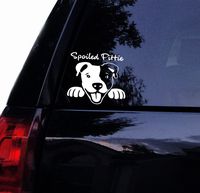 Tshirt Rocket Pitbull Decal - Smiley Spoiled Pittie Face - Pit Bull Dog Car Decal, Laptop Decal, Window Sticker (8")