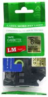 LM Tapes - Brother PT-PT9700PC Label Printer 6mm Black on Gold Compatible TZe P-touch Tape (1/4" 0.23 Laminated) for Brother Model Label Maker