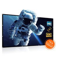 VANKYO Projector Screen 100 Inches 16:9 Portable Indoor Outdoor Projection Polyester Spandex Movie Screen Foldable Wall Mounted with Peel and Hooks