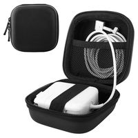 MoKo Power Adapter Case Bag, [Anti-scratch] Accessories Organizer Storage Carrying Bag Compatible with Apple MacBook Power Adapter, Surface 3 Power Charge, Magic Mouse, Earphones, USB and Cable, Black