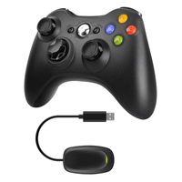 JAMSWALL Xbox 360 Wireless Controller 2.4GHZ Gamepad with Receiver, Dual Vibration Enhanced Game Controller for Microsoft Xbox & Slim 360 PC Windows 7,8,10 & PS3