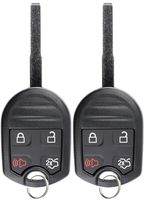 KeylessOption Keyless Entry Remote High Security Uncut Blank Car Ignition Key Fob Replacement for Ford Fiesta Fusion CWTWB1U793 (Pack of 2)