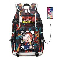 My Hero Academia Anime Boku no Hero Academia Cosplay Backpack Daypack Bookbag Laptop School Bag with USB Charging Port (Color 2A)