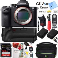 Sony a7S II 12.2MP Full-Frame Mirrorless Interchangeable Lens Camera Body + 64GB Battery Grip Dual Battery Pro Video Bundle