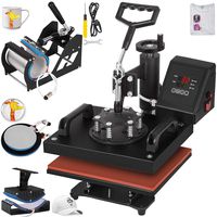 VEVOR Heat Press 12X10 Inch Heat Press Machine 5 in 1 Digital Transfer Sublimation Heat Press Machine for T-Shirt Mug Hat Mug Cap Plate