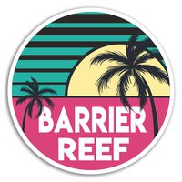 2 x 10cm Barrier Reef Vinyl Stickers - Australia Sticker Laptop Luggage #18201 (10cm Wide)