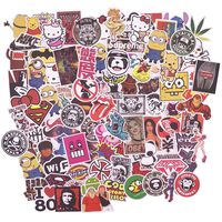 Classic Stickers for Laptops, 100 Pack Mixed Graffiti Decals Waterproof No-Duplicate Vinyl Patches for Hydro Flask Computer Washing Machine Bicycle Bumpers Luggage Case Helmet, Great Gift Choice