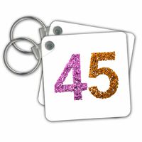 3dRose 45Th Anniversary. Intricate Numbers Design. - Key Chains, 2.25" x 2.25", Set of 2 (kc_238531_1)