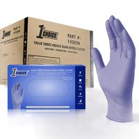1st Choice Value Series Indigo Exam Nitrile Gloves - Latex Free, Powder Free, Non-Sterile, 1VSEINL, Large, Box of 100, Pack of 10