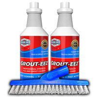 IT JUST Works! Grout-EEZ Super Heavy Duty Tile & Grout Cleaner and Whitener. Quickly Destroys Dirt & Grime. Safe for All Grout. Easy to Use. 2 Pack with Free Stand-Up Brush. The Floor Guys...
