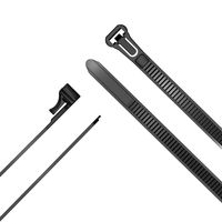 KabelDirekt - Reusable Cable Ties - (7.4 mm x 300 mm) - (Releasable Zip Ties, 100 Pieces, Flexible Nylon, Black) - Top Series