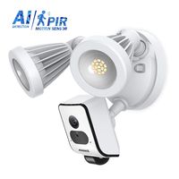 ANNKE 1080P Floodlight Camera AI Wireless WiFi Smart Home Security System, PIR Motion Sensor, HD Live Streaming 2 Way Audio Siren Alarm, Cloud Storage Available with APP Alarm Push
