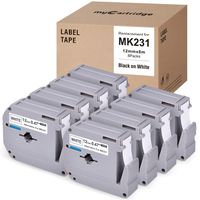 myCartridge Label Tape Compatible with Brother P-Touch MK231 M231 M-K231 M-231 M Tapes, 8 Pack for P Touch Labels Maker PT-70BM PT-M95 PT-90 PT-70 PT-65 PT-70SR PT-85, 0.47in x 26.2ft Black on White