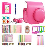 Nishow Fujifilm Instax Mini 9 Accessories, Instant Camera Accessory Bundle Include Flamingo Pink Instax Mini Case, Album, Filters, Selfie Lens, Film Frames, Stickers, Pen for Mini 8 Mini9, Gift Set