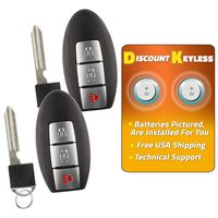 Discount Keyless Replacement Uncut Car Remote Fob Key Combo Compatible with Nissan Rogue 3B KR5S180144106 (2 Pack)