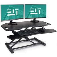 EleTab Height Adjustable Standing Desk Sit to Stand Gas Spring Riser Converter 37 inches Tabletop Workstation fits Dual Monitor