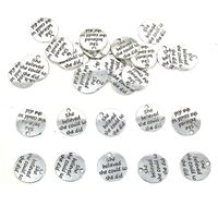 JIALEEY 30pcs Alloy"She Believed she Could so she did" DIY Message Charms Pendant for Crafting Bracelet Necklace Jewelry Making Accessory, Antique Silver Round