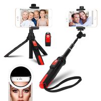 Selfie Stick Tripod Bluetooth Stand, DULAMA Mini Selfie Stick Wireless Controls with Ring Light 36 LED for iPhone X/XS/XR/XS MAX/iPhone 8/8 Plus/7/7 Plus 6/6 plus/Galaxy Note8 9 S9/S9 Plus/ S8/ S8+