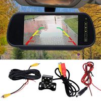 8 LED Night Vision Wide Angle Reversing Parking Camera Car Rear View Kit with 7" TFT LCD Mirror Monitor