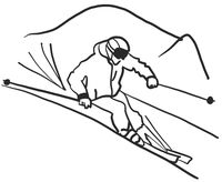 hBARSCI Mountain Ski Slope Vinyl Decal - 5 Inches - for Cars, Trucks, Windows, Laptops, Tablets, Outdoor-Grade 2.5mil Thick Vinyl - Matte Black