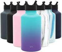 Simple Modern 64 oz Summit Water Bottle with Straw Lid - Hydro Vacuum Insulated Flask Double Wall Half Gallon Chug Jug - 18/8 Stainless Steel Ombre: Tropical Seas