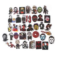Horror Characters Themed 37 Piece Character Sticker Decal Set for Kids Adults - Laptop Motorcycle Skateboard Decals