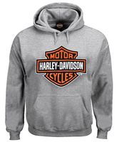 Harley-Davidson Men's Sweatshirt, Bar & Shield Hoodie, Gray 30296627 (L)