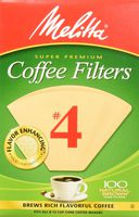 Melitta #4 Cone Coffee Filters Natural Brown #4, 100 Count