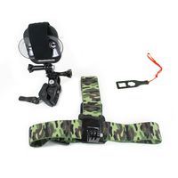 Action Mount - GoPro Style Sportsman's Mount & Head Mount Combo Set for Smartphone or GoPro: Clamp Attaches to Sports Fishing Rod, Bow, Shotgun, and More. Any Phone. (Camouflage)