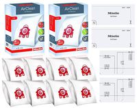 Miele FJM AirClean 3D Efficiency Vacuum Cleaner Bags -  Includes 8 Genuine Air clean  2 Genuine Super Air Clean Filter + 2 Genuine Pre-Motor Protection Filters