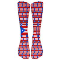 Puerto Rico Flag Crew Socks Causal Socks Compression Socks High Socks Crazy Socks For Running,Athletic,Edema,Travel,Nursing.
