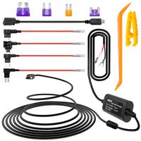 iiwey Dash Cam Hardwire Kit with Mini/Micro Port, 13ft Dashboard Camera Car Charger Cable Kit 12V- 24V to 5V, Power Adapter with LP/Mini/ATO/Micro2 Fuse for Dash Cam, GPS Navigator, Radar Detector