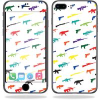 MightySkins Skin Compatible with Apple iPhone 8 Plus - Fun Guns | Protective, Durable, and Unique Vinyl Decal wrap Cover | Easy to Apply, Remove, and Change Styles | Made in The USA