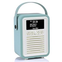 VQ Retro Mini HD Digital Radio with AM & FM, Bluetooth & Alarm Clock - Mint
