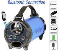 Boytone BT-40BL Portable Bluetooth Indoor/Outdoor Speaker 2.1 Hi-Fi Cylinder Loud Speaker with Built-in 2x3 Sub and SD Card, USB, USB Charger, AUX, FM Radio, Built in Rechargeable Battery