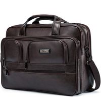 Briefcases for Men Leather 15.6 inch Laptop Bag Large Capacity Travel Business Shoulder Bag