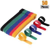 Multi-Purpose Cable Ties Reusable Cord Ties 6 Inch Cable Straps Microfiber Fastening Straps Used for Headphones Phones Electronics PC wire Management - 5 Color