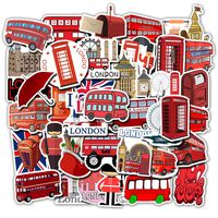 DOFE 50 PCS London red Buses Stickers Laptop Stickers,Motorcycle Bicycle Luggage Decal Graffiti Patches for Kids. (50 PCS London red Buses Stickers)