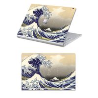 MasiBloom 2 in 1 Protector Sticker Decal Protective Laptop Cover Skin for 15" 15 inch Microsoft Surface Book 2 (2017 Released) (for 15" Surface Book 2, Wave)