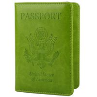GDTK Leather Passport Holder Cover Case RFID Blocking Travel Wallet (Apple Green)