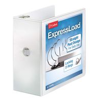 Cardinal ExpressLoad ClearVue Locking D-Ring Binder, 5-Inch, White (49150)