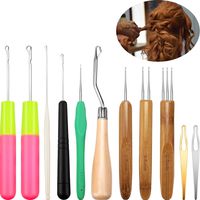 11 Pieces Dreadlocks Tool Set, Includes Dreadlocks Crochet 1 Hook 2 Hooks 3 Hooks, Hair Locking Tool for Braid Craft, Latch Hook Crochet Needle Set and Crochet Needle with Soft Rubber Grip