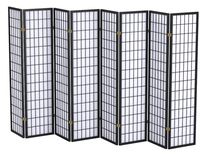Panel Shoji Screen Room Divider 3 - 10 Panel 8 pnael, Black,