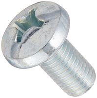 Steel Machine Screw, Zinc Plated Finish, Pan Head, Phillips Drive, Meets ASME B18.6.3, 2" Length, Fully Threaded, 1/4"-20 UNC Threads (Pack of 50)