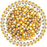 YGDZ Tiny Wooden Bee, 200 Pack Self-Adhesive Wood Bumble Bees Flatback Embellishment for Crafts Scrapbooking DIY Party Decor