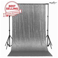 ShinyBeauty Gunmetal-10FTx12FT-Glitter Backdrop Curtain Star Wars Backdrop Glitter Backdrop SEQUIN-CURTAIN-BACKDROP-0821E